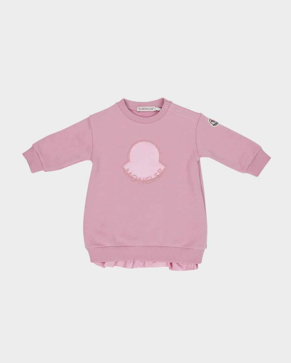Girl's Fleece Emblem Ruffle Trim Dress, Size 12M-3